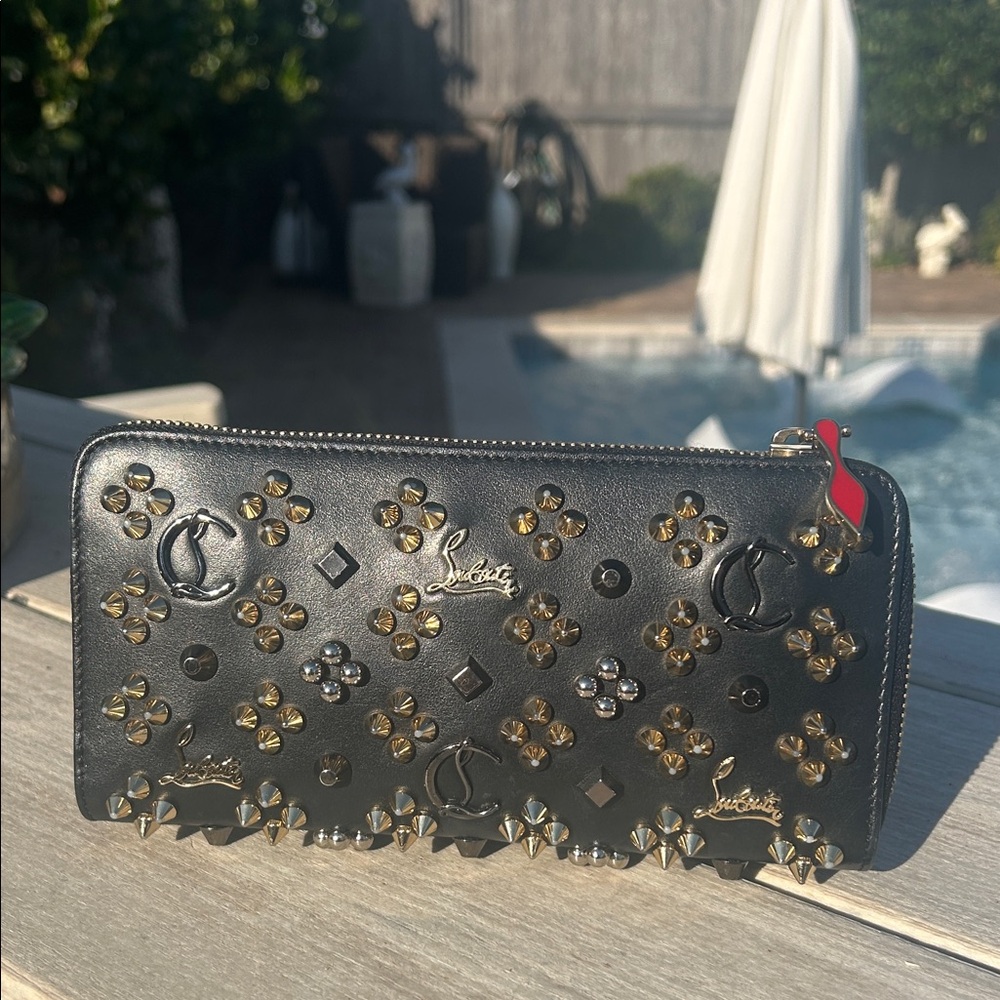 Christian Louboutin W/COA Panettone Studded zip-around Wallet